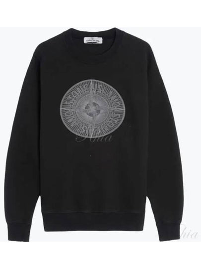 Men's Industrial One Print Sweatshirt Black - STONE ISLAND - BALAAN 2