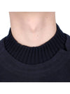 Garment Dyed Gauze Mock Neck Sweatshirt Navy - STONE ISLAND - BALAAN 7