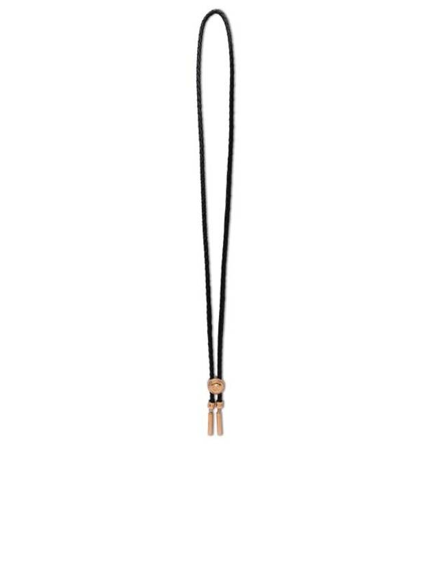 La Medusa Braided Leather Necklace Black - VERSACE - BALAAN 1