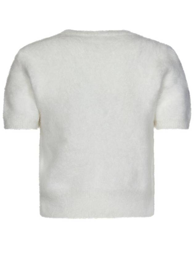 Crop Brushed Alpaca Knit Top White - MAISON MARGIELA - BALAAN 3