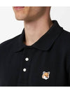 Fox Head Patch Cotton Polo Shirt Black - MAISON KITSUNE - BALAAN 5