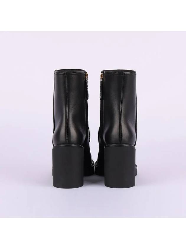 Logo Buckle Leather Middle Boots Black - GUCCI - BALAAN 6