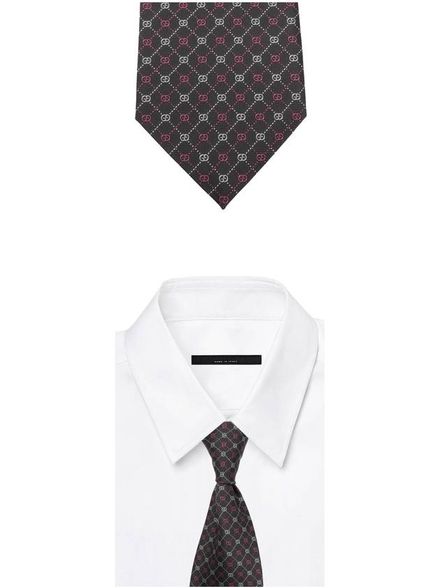 GG Dot Pattern Silk Tie Red White Black - GUCCI - BALAAN 3