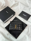 Cassandre Quilting Leather Card Wallet Black - SAINT LAURENT - BALAAN 6