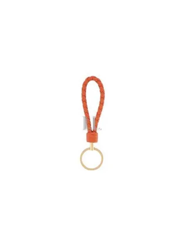 Intrecciato Leather Key Holder Orange - BOTTEGA VENETA - BALAAN 2