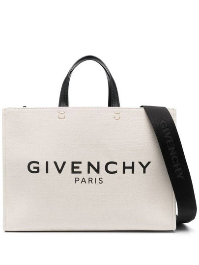 G Logo Canvas Medium Tote Bag Beige - GIVENCHY - BALAAN 2