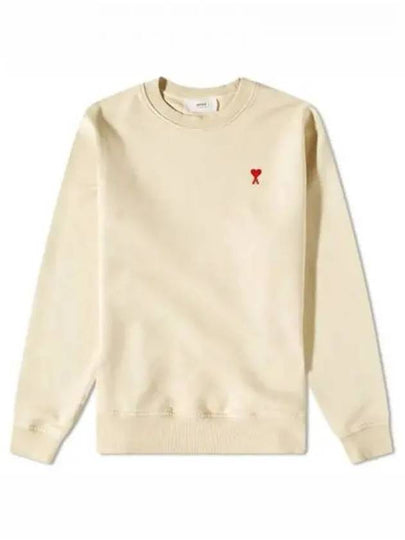 Small Heart Logo Sweatshirt Vanilla - AMI - BALAAN 2