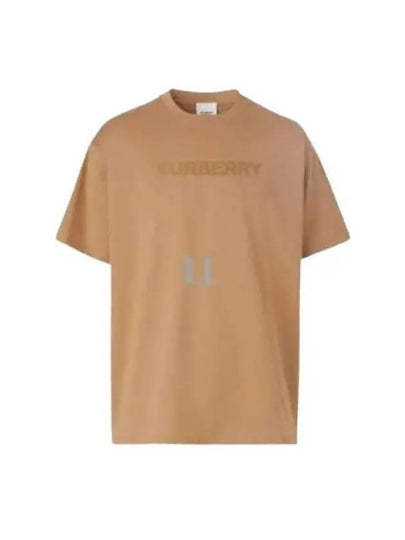 Oversized Logo Short Sleeve T-Shirt Camel - BURBERRY - BALAAN 2