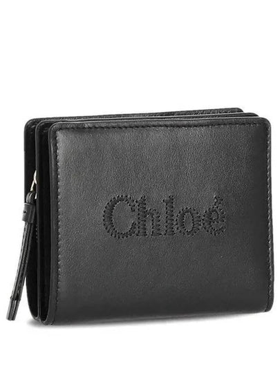 Sense Soft Leather Half Wallet Black - CHLOE - BALAAN 2