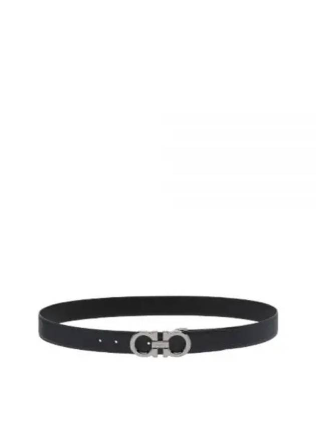 Reversible Gancini Leather Belt Black Navy - SALVATORE FERRAGAMO - BALAAN 2