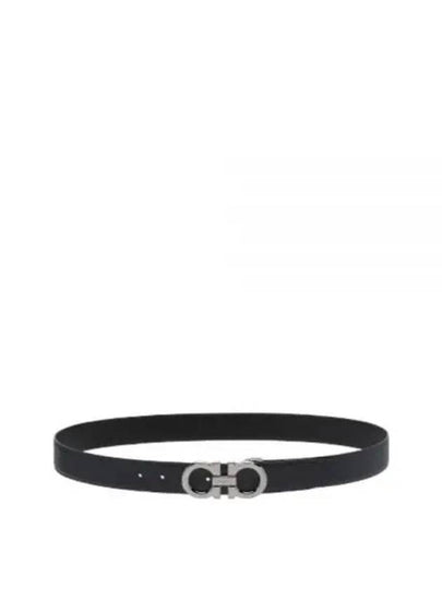 Reversible Gancini Leather Belt Black Navy - SALVATORE FERRAGAMO - BALAAN 2