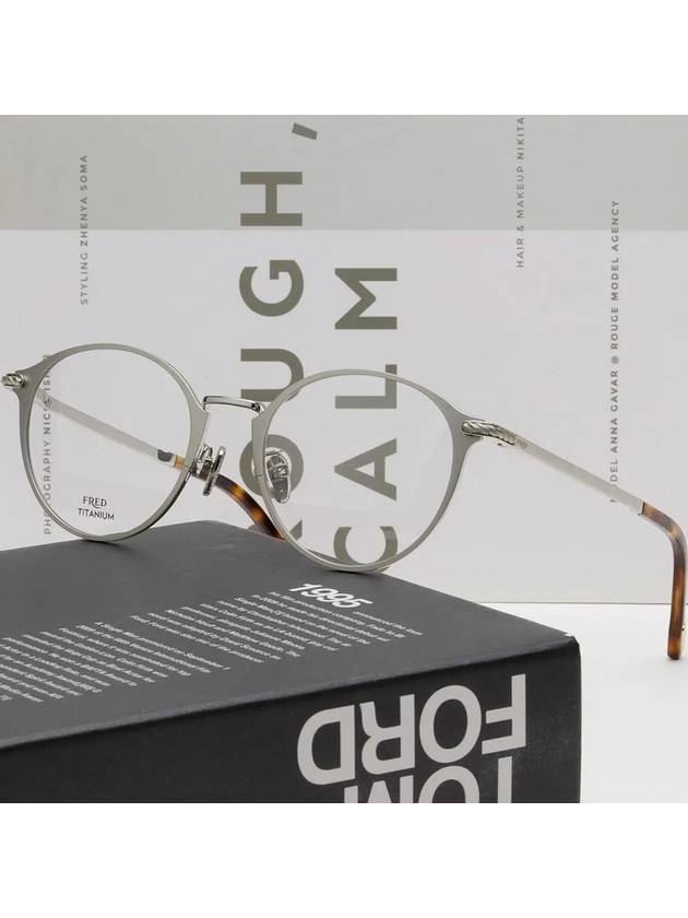 Glasses Frame FG50022U 016 Round Titanium Silver - FRED - BALAAN 5