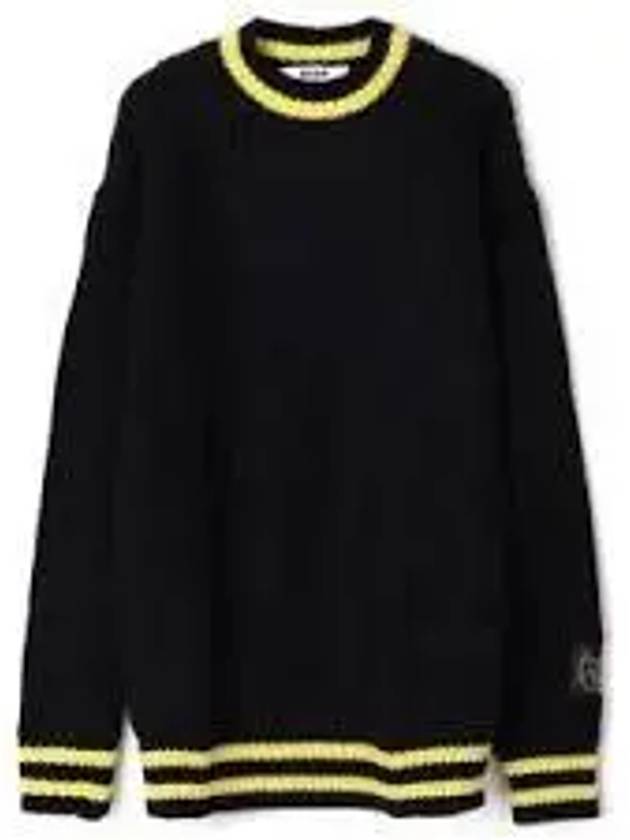 College Patch Crew Neck Knit Top Black - MSGM - BALAAN 2