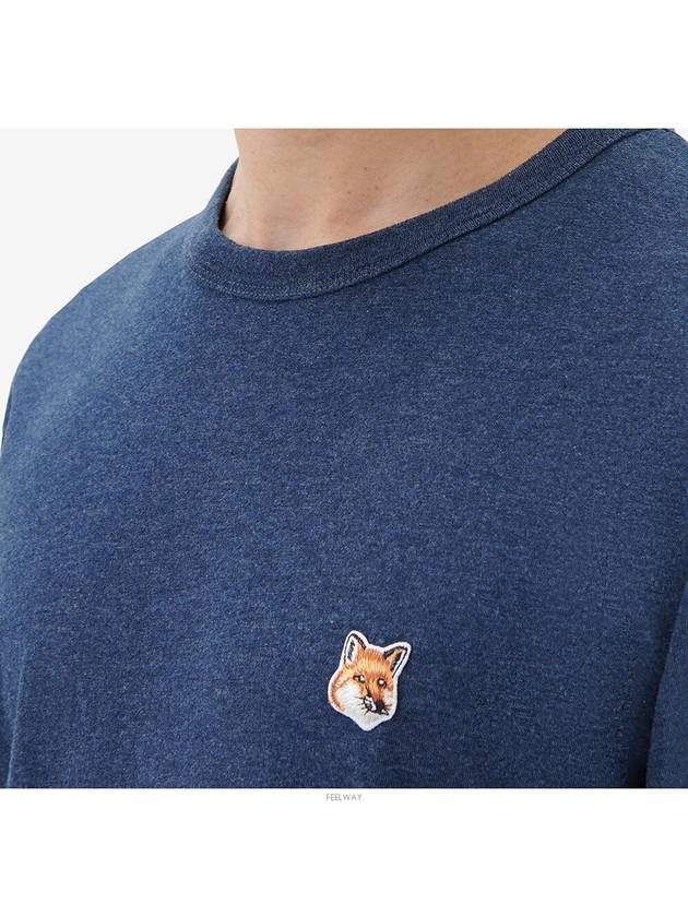 Fox Head Patch Classic Short Sleeve T-Shirt Navy Melange - MAISON KITSUNE - BALAAN 6