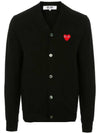 24SS Red Waffen Vneck Cardigan Black AZ N008 051 1 - COMME DES GARCONS - BALAAN 1