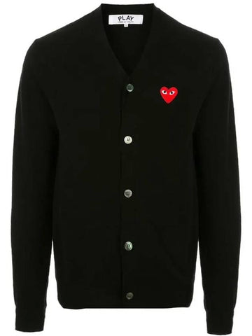 24SS Red Waffen Vneck Cardigan Black AZ N008 051 1 - COMME DES GARCONS - BALAAN 1