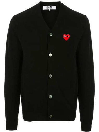 Red Waffen V neck Cardigan Black AZ N008 051 1 - COMME DES GARCONS - BALAAN 1