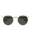 Eyewear GG Logo Round Sunglasses Grey Ivory - GUCCI - BALAAN 1