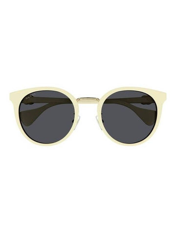 Eyewear GG Logo Round Sunglasses Grey Ivory - GUCCI - BALAAN 1