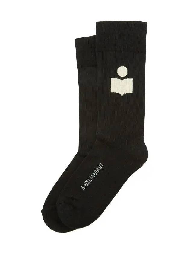 Siloqui Logo Socks Black - ISABEL MARANT - BALAAN 3