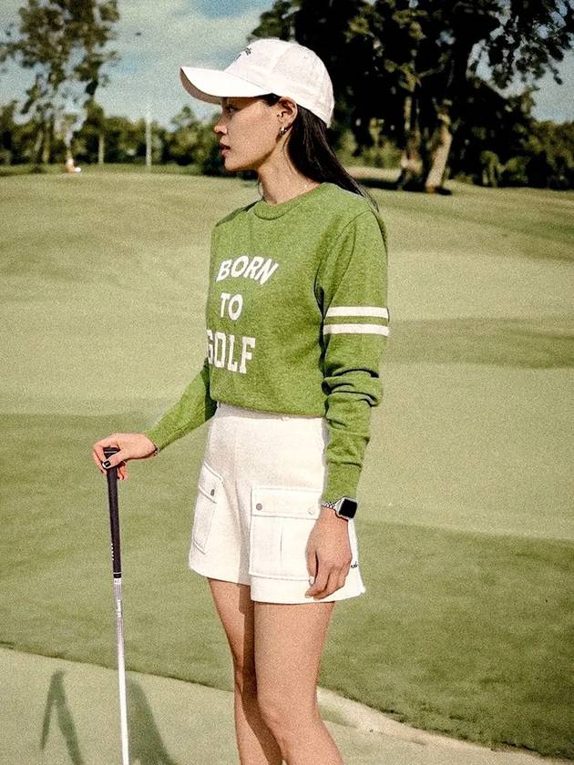 BORN TO GOLF CREW NECK SWEATER BORN TO GOLF CREW NECK SWEATER GREEN - MONBIRDIE GOLF - BALAAN 5