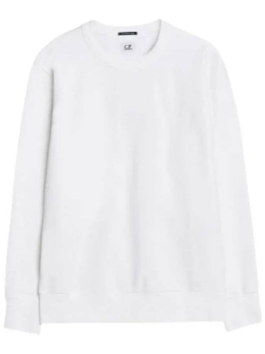 Stretch Fleece Crew Neck Sweatshirt White - CP COMPANY - BALAAN 2