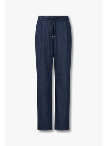 Women s One Tuck String Denim Pants Indigo - HERNO - BALAAN 1