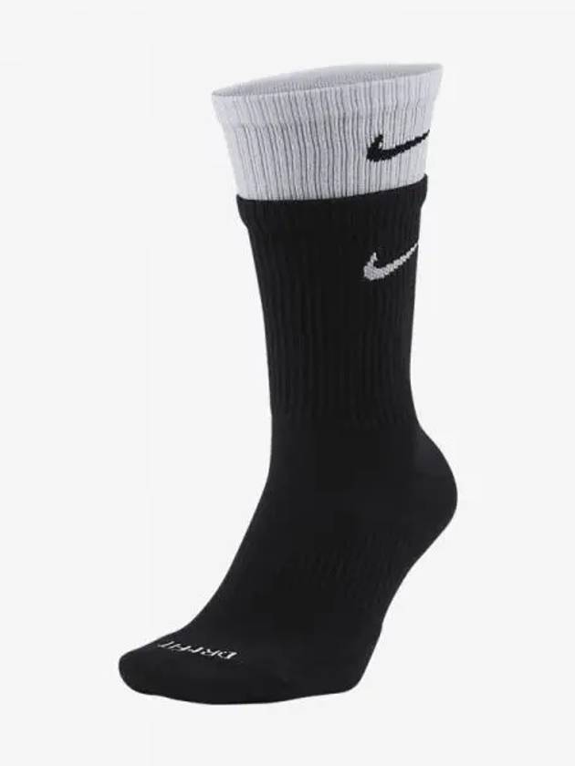 Everyday Plus Double Crew Socks White Black - NIKE - BALAAN 2