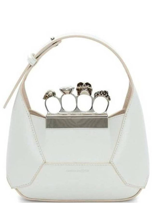 Calfskin Jewel Mini Hobo Shoulder Bag White - ALEXANDER MCQUEEN - BALAAN 2