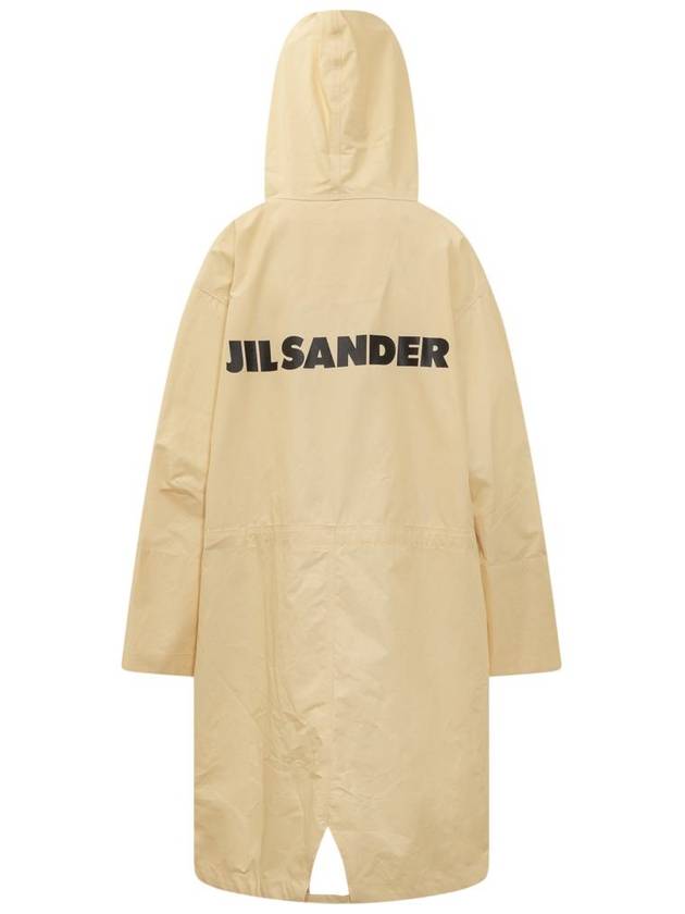 Back Logo Print Hooded Parka Yellow - JIL SANDER - BALAAN 3