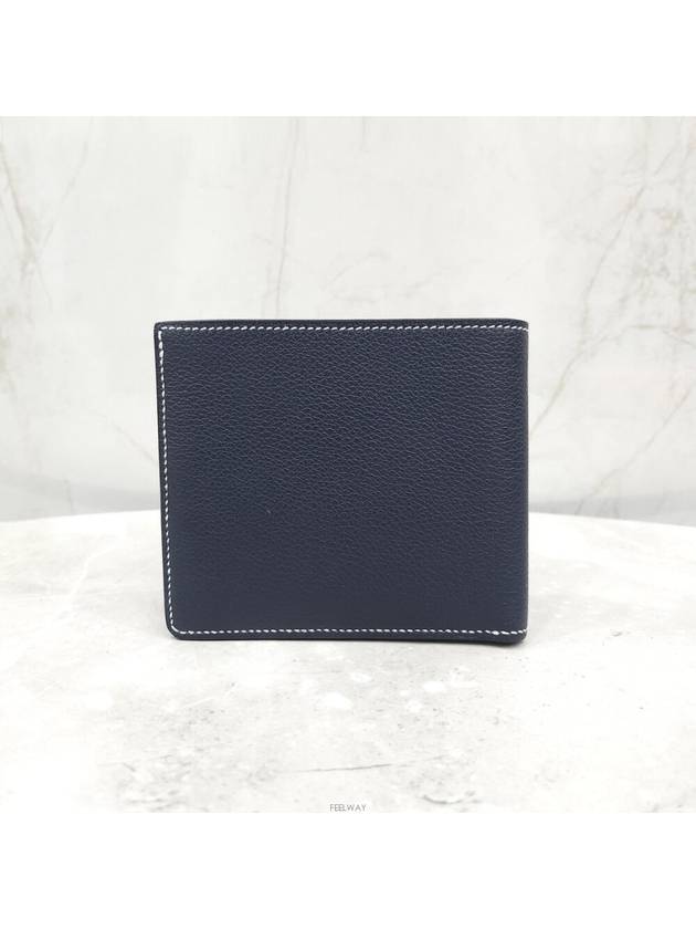 Lux You New Product H Cellier Compact Half Wallet B Engraving Evercolor Blue Nuit - HERMES - BALAAN 3