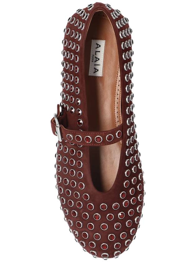 Alaïa Ballerinas With Decorative Finish, Women's, Burgundy - ALAIA - BALAAN 6