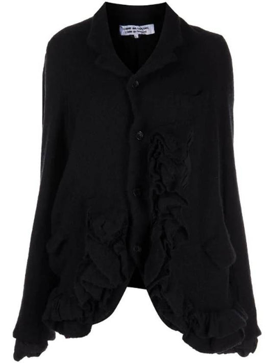 Women's Wool Jacket Black - COMME DES GARCONS - BALAAN.