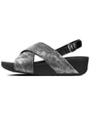 Lulu Cross Backstrap Sandals Black Shimmer Print Women - FITFLOP - BALAAN 3