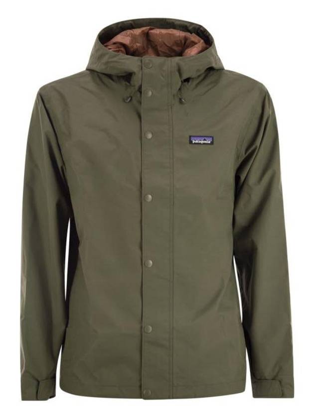 Men's Jackson Glacier Rain Hooded Jacket Ink Basin Green - PATAGONIA - BALAAN 2