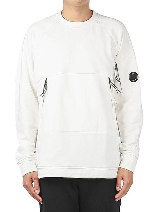 Lens Wappen Crew Neck Sweatshirt White - CP COMPANY - BALAAN 2