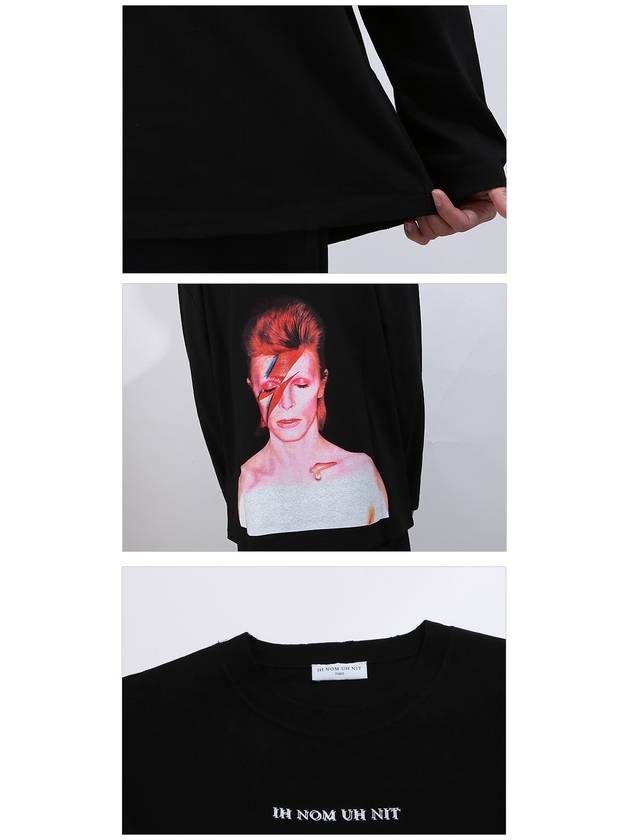 David Bowie Bag Print Long Sleeve T-Shirt Black - IH NOM UH NIT - BALAAN 6