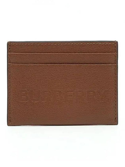 Embossed Logo Grainy Leather Card Wallet Tan - BURBERRY - BALAAN 2