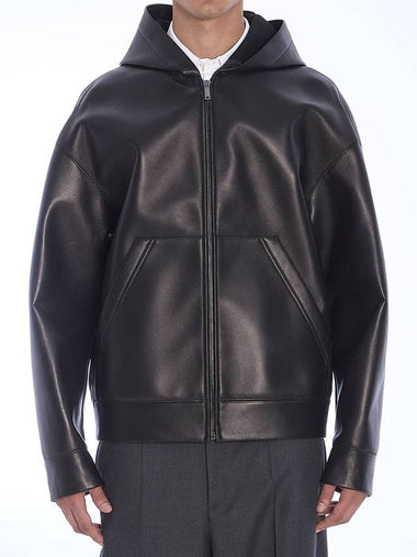 Leather hooded jacket - VALENTINO - BALAAN 1