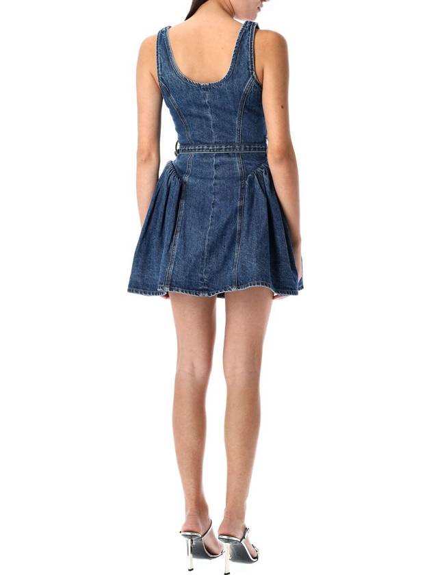 Self-Portrait Flared Denim Mini Dress - SELF PORTRAIT - BALAAN 2