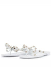 Ribbon Rockstud Flip Flops White - VALENTINO - BALAAN 4