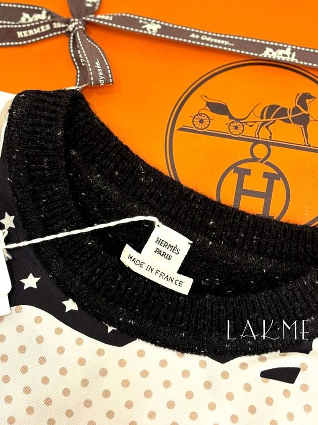 Twillen silk women s short sleeve knit black H1H2821DG0232 - HERMES - BALAAN 6