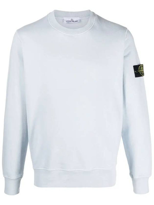 Wappen Patch Garment Dyed Sweatshirt Light Blue - STONE ISLAND - BALAAN 2