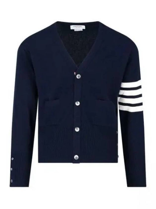 Men's Diagonal Classic Cashmere Cardigan Navy - THOM BROWNE - BALAAN 2