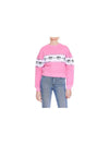 Women's Eye Star Patterned Printed Sweatshirt Pink - CHIARA FERRAGNI - BALAAN 1