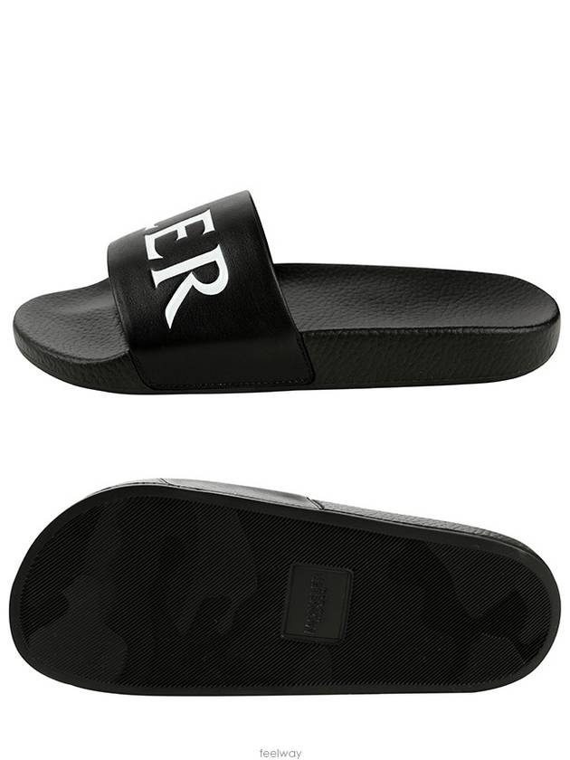 Logo Slippers Black - MONCLER - BALAAN.