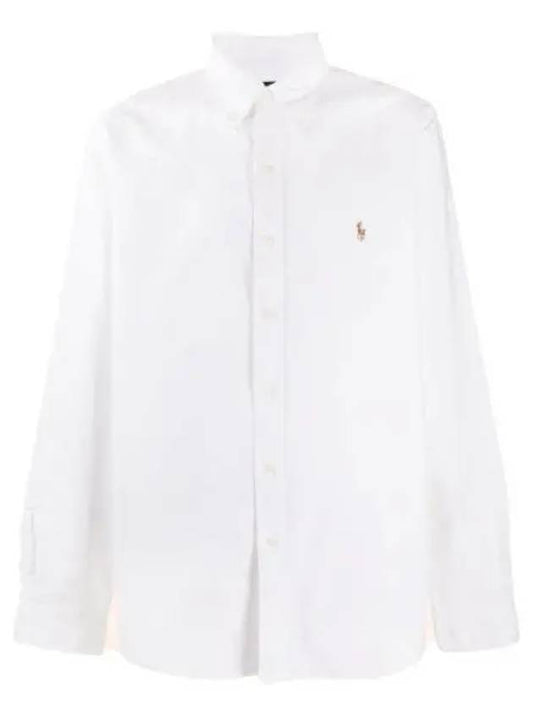 Embroidery Pony Oxford Long Sleeve Shirt White - POLO RALPH LAUREN - BALAAN 2