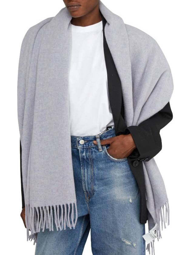 Logo Wool Fringe Muffler Powder Blue Melange - ACNE STUDIOS - BALAAN 5