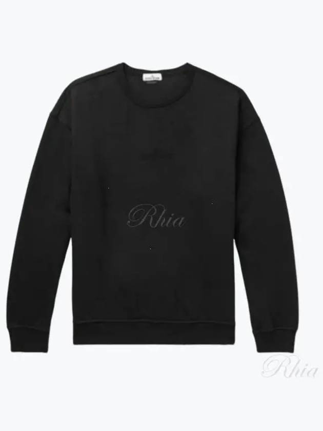 Embroidered Logo Sweatshirt Black - STONE ISLAND - BALAAN 2