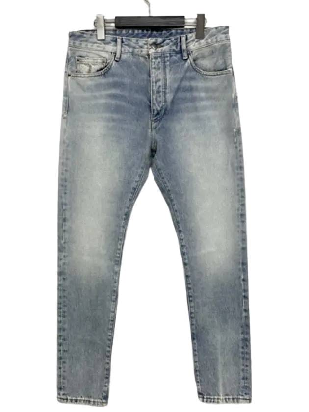 Logo Printed Straight Leg Jeans Blue - PALM ANGELS - BALAAN 3